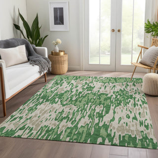 Piper Looms Mayfield Stripes AMF986 Green Machine Washable Area Rug Lifestyle Image Feature