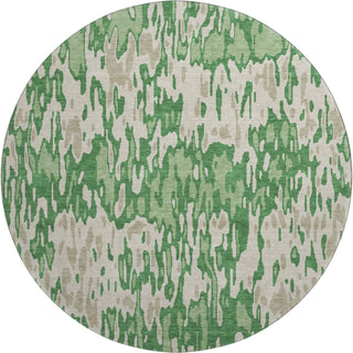 Piper Looms Mayfield Stripes AMF986 Green Machine Washable Area Rug Round Main Image