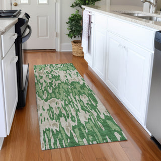 Piper Looms Mayfield Stripes AMF986 Green Machine Washable Area Rug Runner Lifestyle Image Feature
