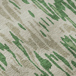 Piper Looms Mayfield Stripes AMF986 Green Machine Washable Area Rug Swatch Image