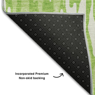 Piper Looms Mayfield Stripes AMF986 Lime Machine Washable Area Rug Backing Image