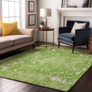 Piper Looms Mayfield Stripes AMF986 Lime Machine Washable Area Rug Lifestyle Image Feature