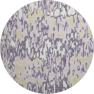 Piper Looms Mayfield Stripes AMF986 Purple Machine Washable Area Rug Round Main Image