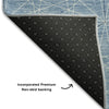 Piper Looms Mayfield Geometric AMF987 Denim Machine Washable Area Rug Backing Image