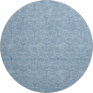 Piper Looms Mayfield Geometric AMF987 Denim Machine Washable Area Rug Round Main Image