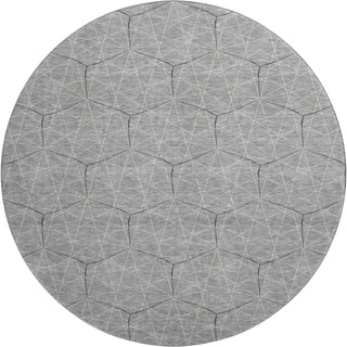 Piper Looms Mayfield Geometric AMF987 Gray Machine Washable Area Rug Round Main Image