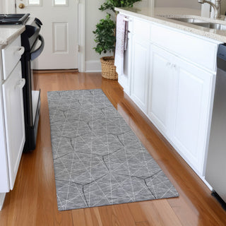 Piper Looms Mayfield Geometric AMF987 Gray Machine Washable Area Rug Runner Lifestyle Image Feature