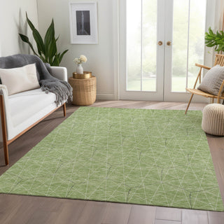 Piper Looms Mayfield Geometric AMF987 Green Machine Washable Area Rug Lifestyle Image Feature