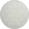 Piper Looms Mayfield Geometric AMF987 Ivory Machine Washable Area Rug Round Main Image