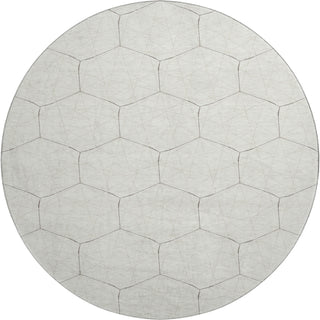 Piper Looms Mayfield Geometric AMF987 Ivory Machine Washable Area Rug Round Main Image