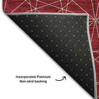 Piper Looms Mayfield Geometric AMF987 Red Machine Washable Area Rug Backing Image