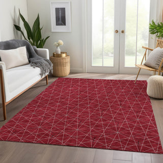 Piper Looms Mayfield Geometric AMF987 Red Machine Washable Area Rug Lifestyle Image Feature