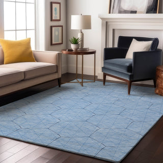 Piper Looms Mayfield Geometric AMF987 Sky Machine Washable Area Rug Lifestyle Image Feature