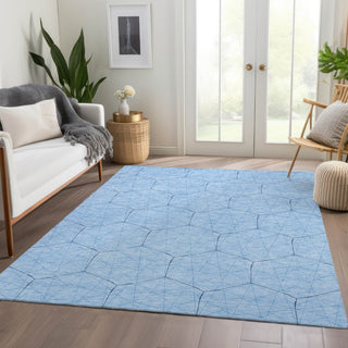Piper Looms Mayfield Geometric AMF987 Sky Machine Washable Area Rug Lifestyle Image Feature