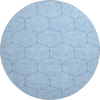 Piper Looms Mayfield Geometric AMF987 Sky Machine Washable Area Rug Round Main Image