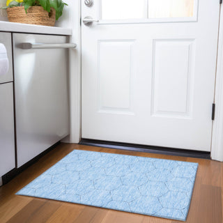 Piper Looms Mayfield Geometric AMF987 Sky Machine Washable Area Rug Scatter Lifestyle Image Feature