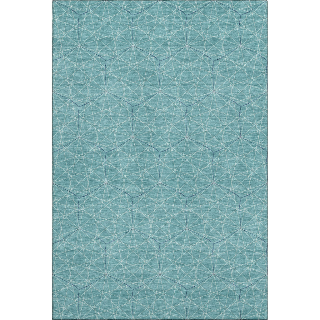 Piper Looms Mayfield Geometric AMF987 Teal Machine Washable Area Rug main image