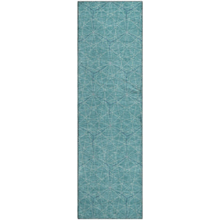 Piper Looms Mayfield Geometric AMF987 Teal Machine Washable Area Rug Runner Main Image