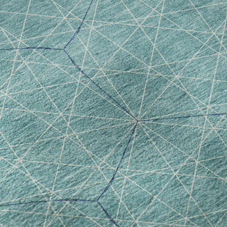 Piper Looms Mayfield Geometric AMF987 Teal Machine Washable Area Rug Swatch Image