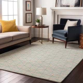Piper Looms Mayfield Geometric AMF987 White Machine Washable Area Rug Lifestyle Image Feature