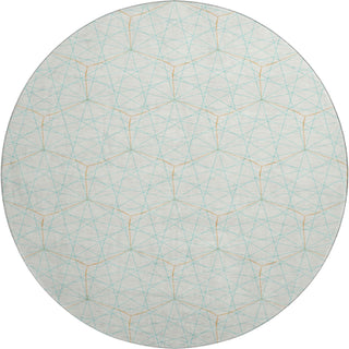 Piper Looms Mayfield Geometric AMF987 White Machine Washable Area Rug Round Main Image
