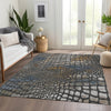Piper Looms Mayfield Squares AMF988 Charcoal Machine Washable Area Rug Lifestyle Image Feature
