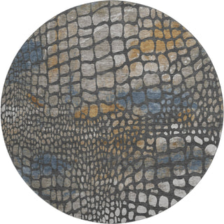 Piper Looms Mayfield Squares AMF988 Charcoal Machine Washable Area Rug Round Main Image