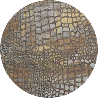 Piper Looms Mayfield Squares AMF988 Chocolate Machine Washable Area Rug Round Main Image