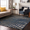 Piper Looms Mayfield Squares AMF988 Navy Machine Washable Area Rug Lifestyle Image Feature