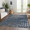 Piper Looms Mayfield Squares AMF988 Navy Machine Washable Area Rug Lifestyle Image Feature