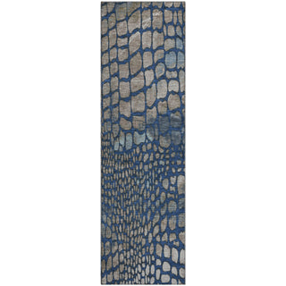Piper Looms Mayfield Squares AMF988 Navy Machine Washable Area Rug Runner Main Image