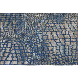 Piper Looms Mayfield Squares AMF988 Navy Machine Washable Area Rug Scatter Main Image
