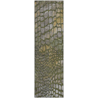 Piper Looms Mayfield Squares AMF988 Olive Machine Washable Area Rug Runner Main Image