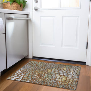 Piper Looms Mayfield Squares AMF988 Paprika Machine Washable Area Rug Scatter Lifestyle Image Feature
