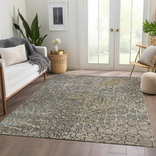 Piper Looms Mayfield Squares AMF988 Putty Machine Washable Area Rug Lifestyle Image Feature