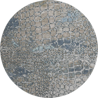Piper Looms Mayfield Squares AMF988 Silver Machine Washable Area Rug Round Main Image