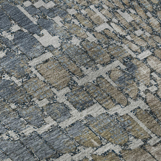 Piper Looms Mayfield Squares AMF988 Silver Machine Washable Area Rug Swatch Image