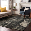 Piper Looms Mayfield Abstract AMF989 Black Machine Washable Area Rug Lifestyle Image Feature