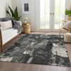 Piper Looms Mayfield Abstract AMF989 Black Machine Washable Area Rug Lifestyle Image Feature