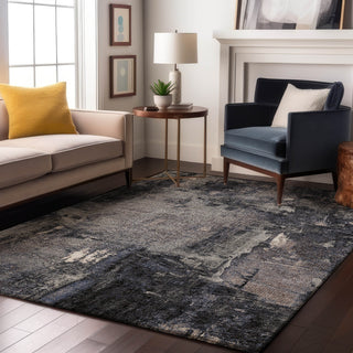 Piper Looms Mayfield Abstract AMF989 Charcoal Machine Washable Area Rug Lifestyle Image Feature