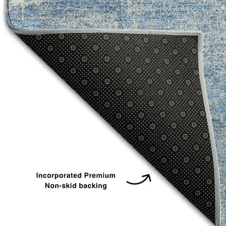 Piper Looms Mayfield Abstract AMF989 Denim Machine Washable Area Rug Backing Image