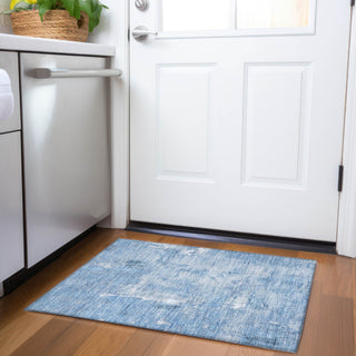 Piper Looms Mayfield Abstract AMF989 Denim Machine Washable Area Rug Scatter Lifestyle Image Feature