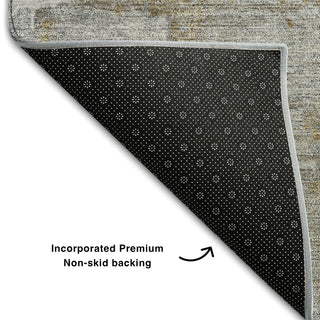 Piper Looms Mayfield Abstract AMF989 Gray Machine Washable Area Rug Backing Image