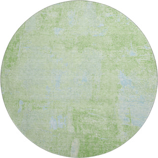 Piper Looms Mayfield Abstract AMF989 Green Machine Washable Area Rug Round Main Image