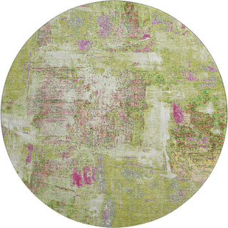 Piper Looms Mayfield Abstract AMF989 Lime Machine Washable Area Rug Round Main Image