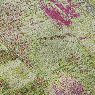 Piper Looms Mayfield Abstract AMF989 Lime Machine Washable Area Rug Swatch Image