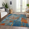 Piper Looms Mayfield Abstract AMF989 Navy Machine Washable Area Rug Lifestyle Image Feature