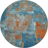 Piper Looms Mayfield Abstract AMF989 Navy Machine Washable Area Rug Round Main Image