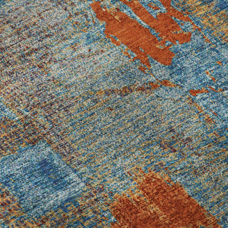 Piper Looms Mayfield Abstract AMF989 Navy Machine Washable Area Rug Swatch Image