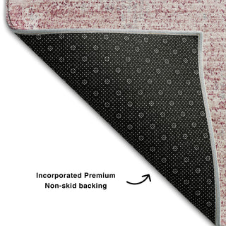 Piper Looms Mayfield Abstract AMF989 Pink Machine Washable Area Rug Backing Image